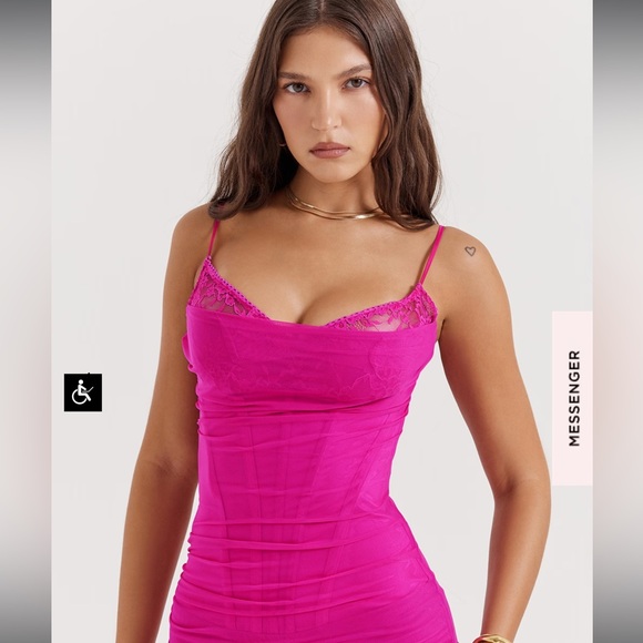 SOLD! HOUSE of CB Nalini Fuchsia Maxi Dress - Picture 5 of 5